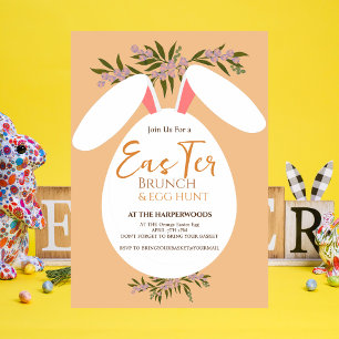Convite caçada de ovos com páscoa floral chic