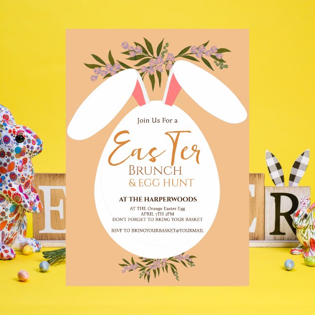 Convite caçada de ovos com páscoa floral chic (Criador carregado)
