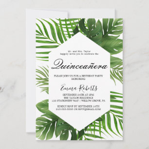 Convite Caçador de Verdor Verde Quinceañera