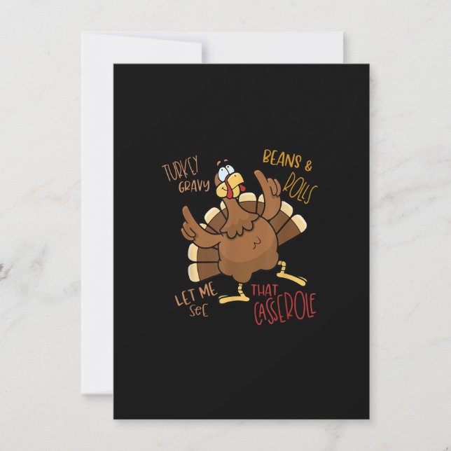 Convite Caçarola de Feijão com Molho de Peru e Pães Peru M (Frente)