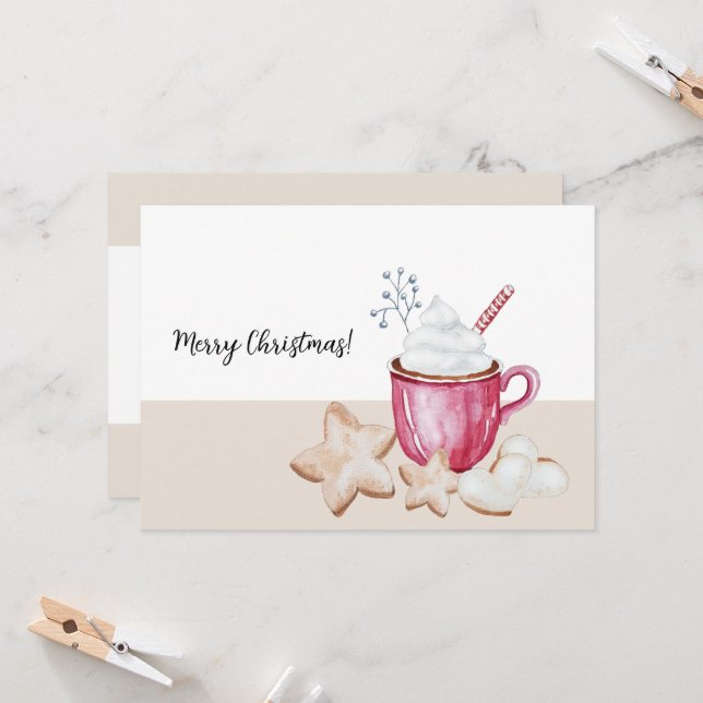 Convite Cacau Quente De Natal E Biscoitos (Frente/Verso In Situ)