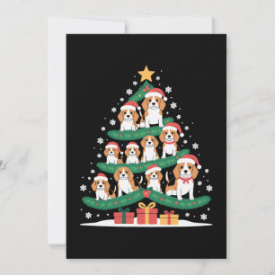 Convite Cachorro Beagle Árvore de Natal Chapéu de Papai No