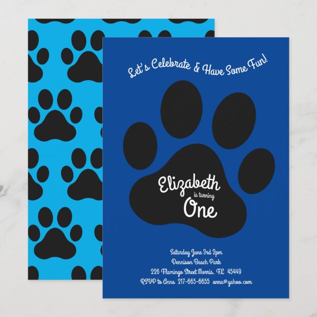 Convite Cachorro Cachorro Cachorro Imprimir Crianças prime (Frente/Verso)