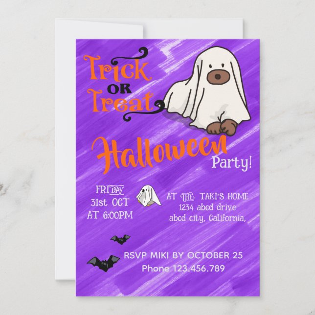 Convite Cachorro Cachorro Cujo Fantasma Costume De Hallowe (Frente)