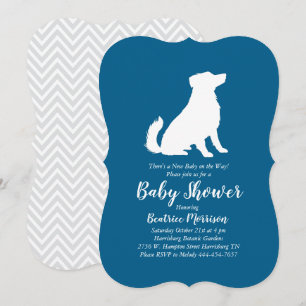 Convite Cachorro Chá de fraldas Blue Boy australiano
