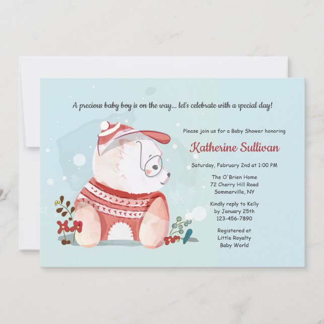 Convite Cachorro Com Chá de fraldas De Óculos (Frente)