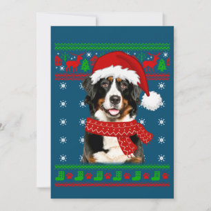 Convite Cachorro da Montanha Bernesa Suéter Feio Natal Cac