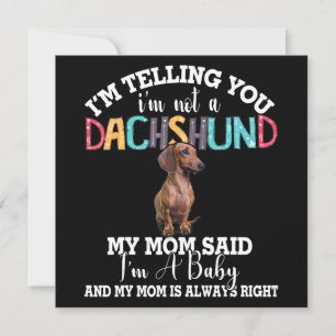 Convite Cachorro Dachshund Estou dizendo que não sou um Da