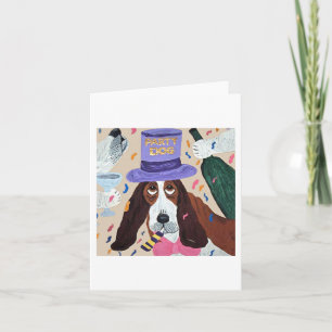 Convite Cachorro de Festa Basset Hound