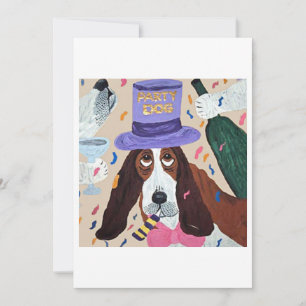 Convite Cachorro de Festa Basset Hound