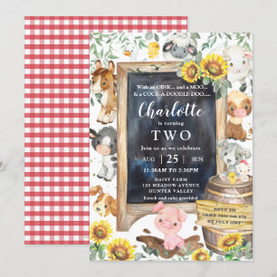 Convite Cachorro de Girassol Animais de Criação