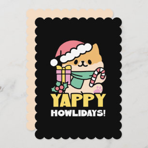 Convite Cachorro de Natal Bonito - Erradias de Yappy