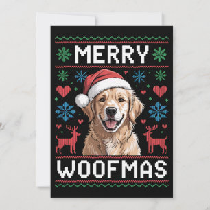 Convite Cachorro de Natal com Chapéu de Natal Retriever Do