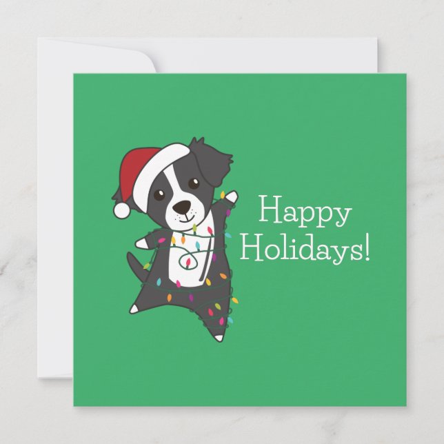 Convite Cachorro de Natal da Fronteira Cachorro de inverno (Frente)