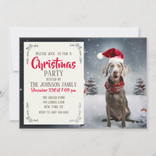 Convite Cachorro do Weimaraner de Natal