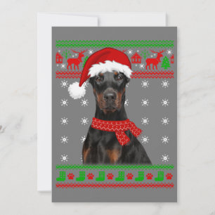 Convite Cachorro Doberman Suéter Feio Natal Cachorrinho Am