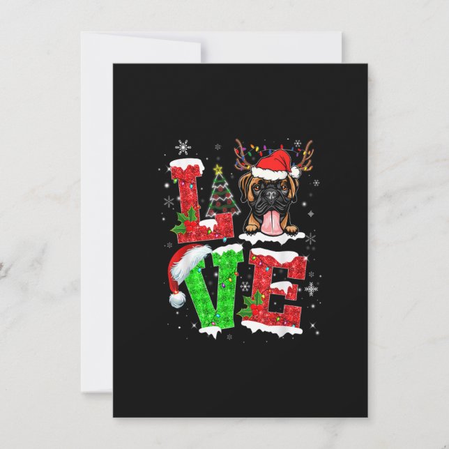 Convite Cachorro Engraçado Árvore de Natal Luzes Xmas Paja (Frente)