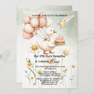 Convite Cachorro Festa de aniversário branco de ganso bran