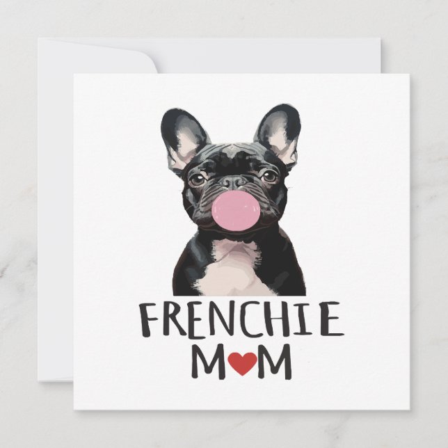 Convite Cachorro francês fofo (Frente)
