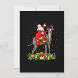 Convite Cachorro Galgo Natal Engraçado Papai Noel Montando