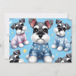 Convite Cachorro Gelado Do Padrão Animal Schnauzer