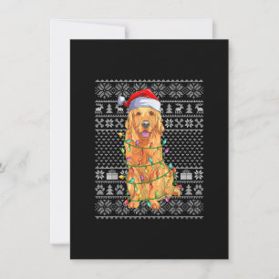 Convite Cachorro Golden Retriever do Papai Noel com Suéter