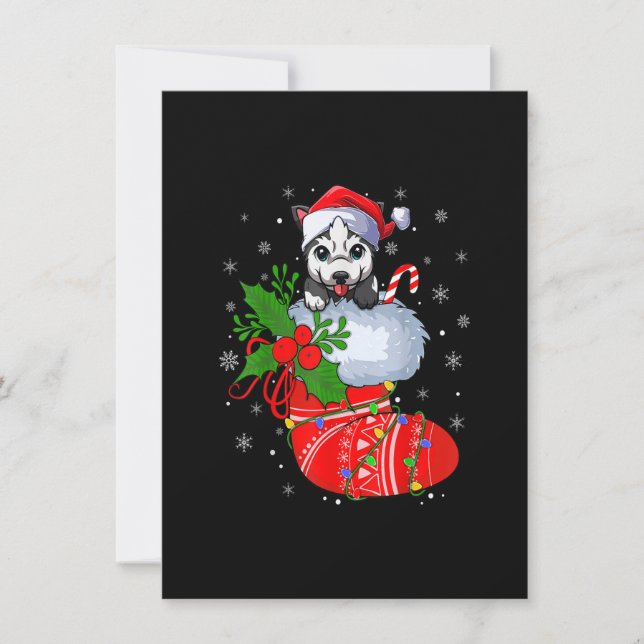 Convite Cachorro Malamute Engraçado No Alasca Em Meias De  (Frente)