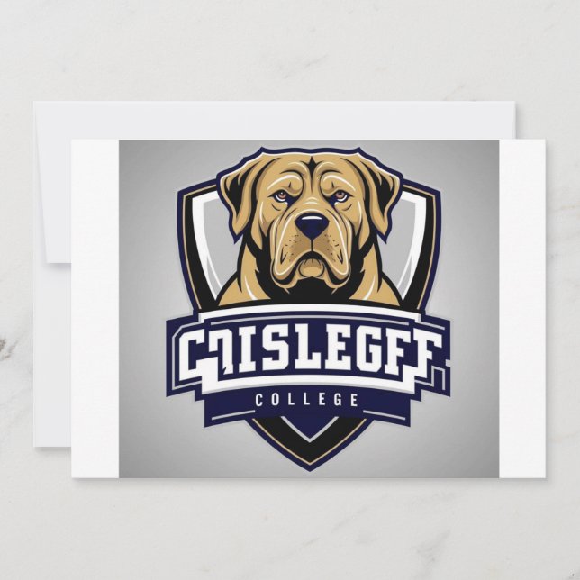 Convite Cachorro Mastiff: Logotipo da Faculdade (Frente)