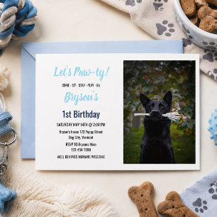 Convite Cachorro Personalizado Aniversário Pato Azul Impri