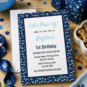 Convite Cachorro Personalizado Aniversário Pato Azul Impri