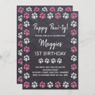 Convite Cachorro Puppinho Pawty Aniversário