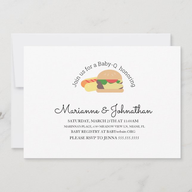 Convite Cachorro quente do gravador de CHURRASCO minimalis (Frente)