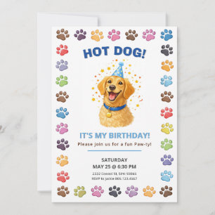 Convite Cachorro-Quente É Meu Aniversário, Festa da Pata d