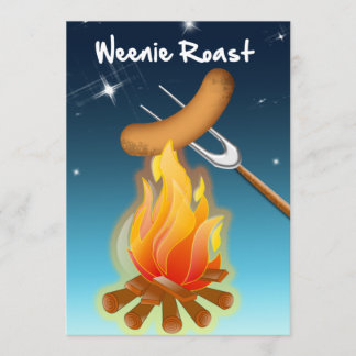 Convite Cachorro Quente Sobre Camfire Weenie Roast