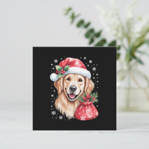 Convite Cachorro Retriever Dourado Luz de Natal Festa de F