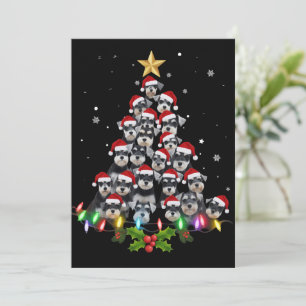 Convite Cachorro Schnauzer Árvore de Natal Pet Animal de N