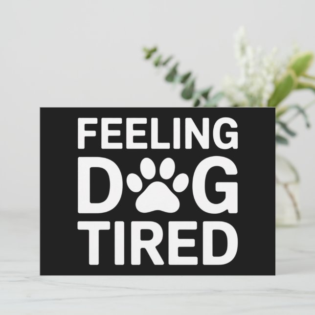 Convite Cachorro se Sentindo Cansado (Em pé/Frente)