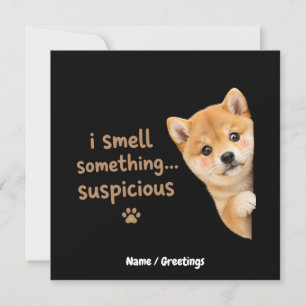 Convite Cachorro Shiba Inu Fofo Citação de Cheiro Engraçad