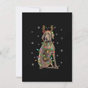 Convite Cachorro Weimaraner Iluminação de Natal Rena Weima