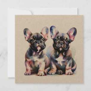 Convite Cachorros bonitos de Bulldog Francês