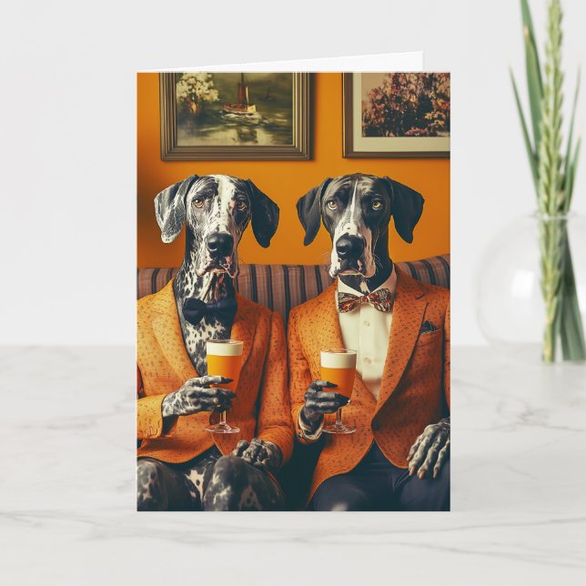 Convite Cachorros De Laranja De Dane Grande Elegante (Frente)