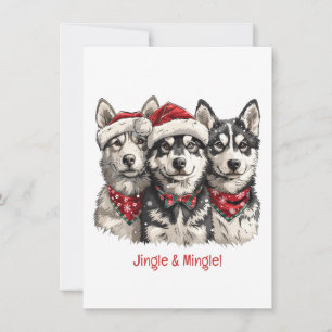 Convite Cachorros De Rouco De Natal Jingle E Mingle