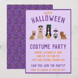 Convite Cachorros do festival de roupas de Halloween