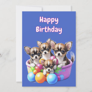 Convite Cachorros engraçados de Chihuahua