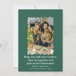 Convite Cachorros Engraçados e Fofos Desejando Feliz Natal