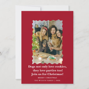 Convite Cachorros Fofos e Divertidos Dizendo Feliz Natal C