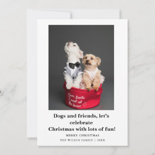 Convite Cachorros Fofos e Divertidos Dizendo Feliz Natal n