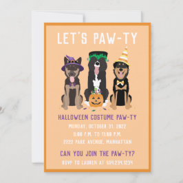 Convite Cachorros Pawty do Halloween