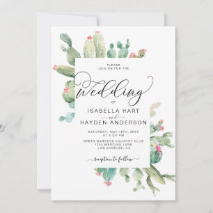 Convite Cacto Boho Cactos Deserto Suculentas Casamento