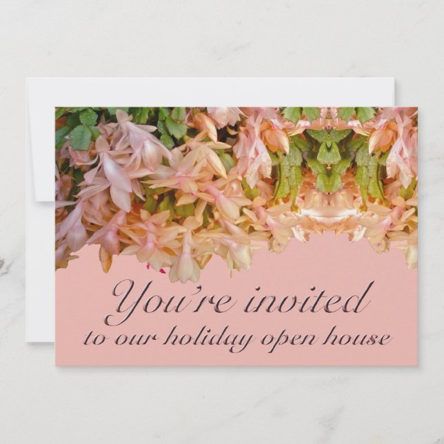 Convite Cacto de Natal da casa aberta do feriado do (Frente)